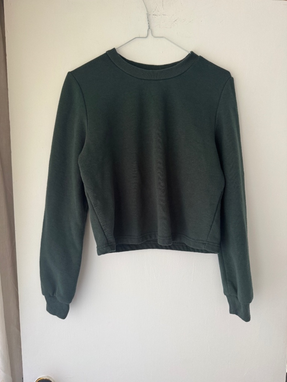 Dark green jumper sweatshirt sweater long sleeve shirt top, size XS chic women's